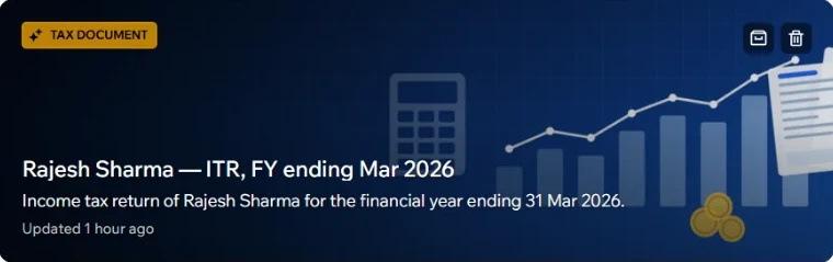 A tax filing project: Rajesh Sharma — ITR, FY ending Mar 2026